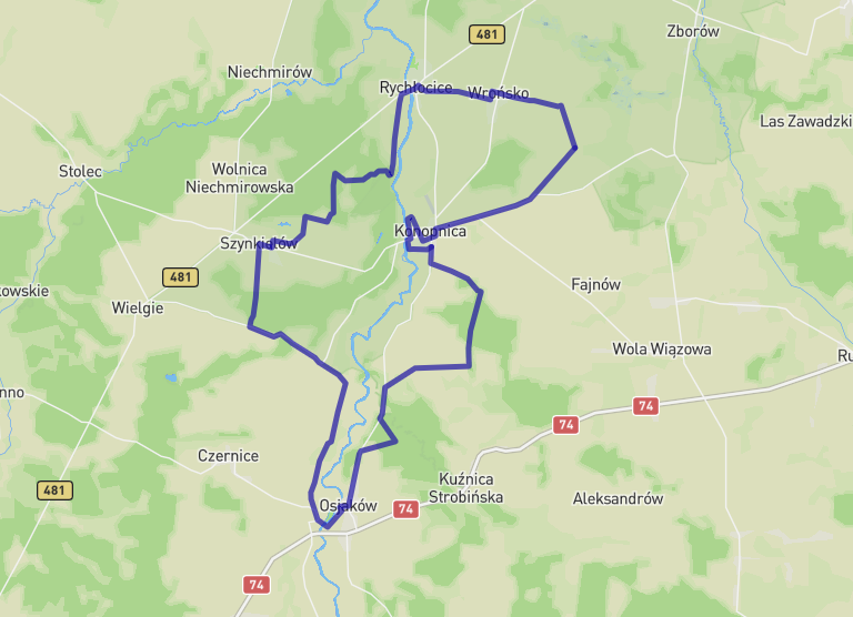 Szlak rowerowy EWI 3 Konopnica-Osjaków-Konopnica