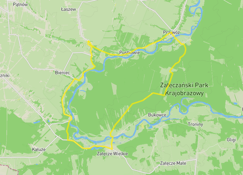 Szlak rowerowy EWI 6 Załęczańskim Łukiem Warty